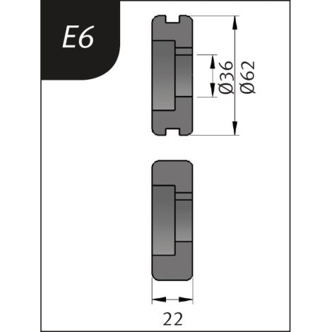 Rolki gnące Ø 62 x 26 x 22 mm do giętarki SBM 140-12 i 140-12 E Metallkraft typ E6